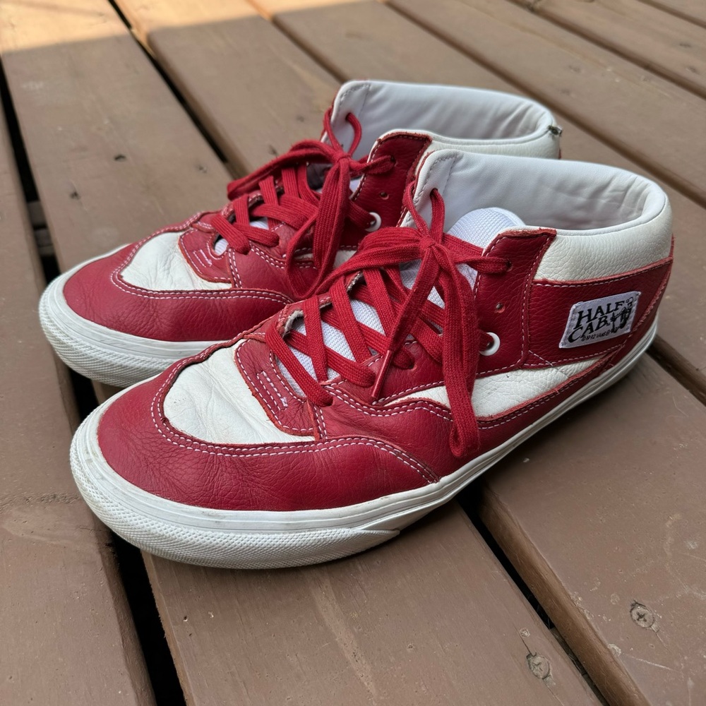 Vans Skate Sport Leather Half Cab BMX Shoes Chili Pepper/White Size 11